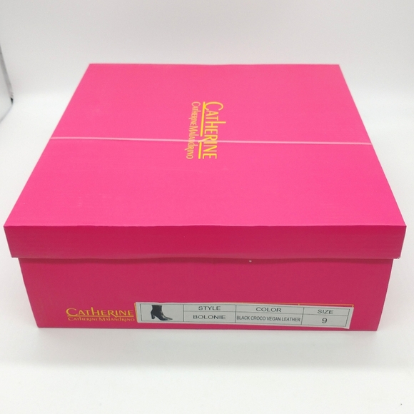 Catherine Malandrino Black Ankle Boots Snakeskin - Picture 9 of 9